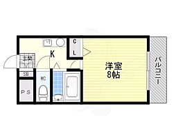クラトン平野 1Kの間取図画像