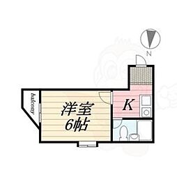 マーキュリー東住吉A棟 1Kの間取図画像