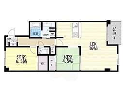 シャーメゾン白鷺 2LDKの間取図画像