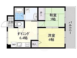 メゾンムーラン 2DKの間取図画像