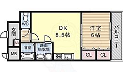 ラ・ポーエあき 1LDKの間取図画像