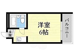 杭全ダイヤモンドライフ 1Kの間取図画像