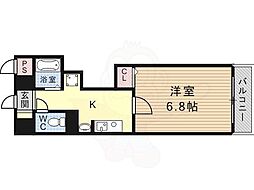 ハウスアイ杭全 1Kの間取図画像
