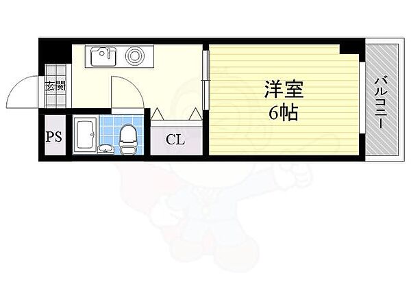 大阪府摂津市千里丘４丁目(賃貸マンション1K・4階・20.10㎡)の写真 その2