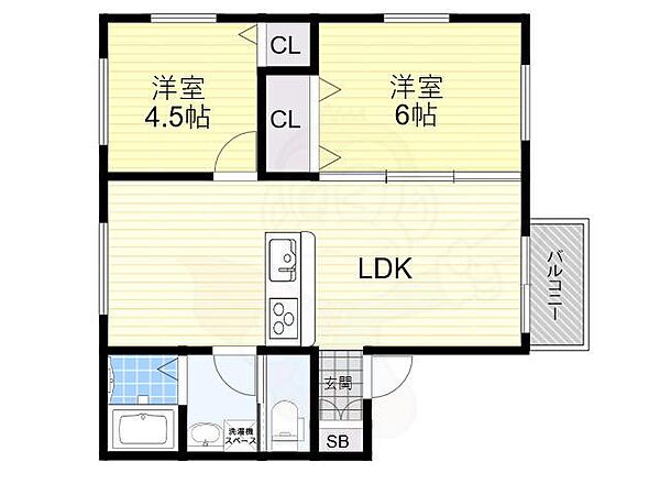 大阪府吹田市佐井寺２丁目(賃貸アパート2LDK・2階・50.00㎡)の写真 その2