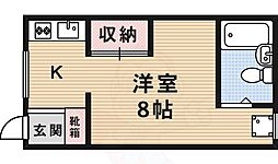 久保ハイツ ワンルームの間取図画像