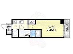 阪急京都本線 正雀駅 徒歩3分の賃貸マンション 3階1Kの間取り