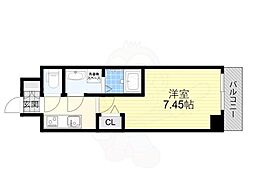 阪急京都本線 正雀駅 徒歩3分の賃貸マンション 6階1Kの間取り