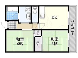 アーバンハイツ 2DKの間取図画像