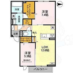 (仮称)D-ROOM高槻市宮田町3丁目PJ 3階2LDKの間取り