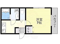JR東海道・山陽本線 岸辺駅 徒歩10分の賃貸アパート 1階1Kの間取り