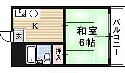 コーポ・キシノ 1Kの間取図画像