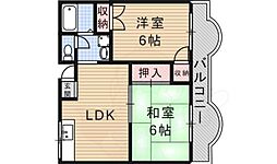 FLAT34茨木 2LDKの間取図画像