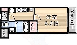 Ludas21 1Kの間取図画像
