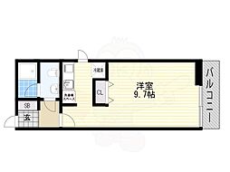 グランドライフ北之坊 ワンルームの間取図画像