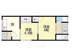 さくらコーポ 2DKの間取図画像