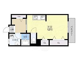 西駅前吉田マンション ワンルームの間取図画像
