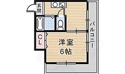 都部ハイツ 1Kの間取図画像