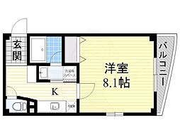 メゾンアンシャンテ 1Kの間取図画像