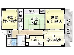 サウスファーム 3DKの間取図画像
