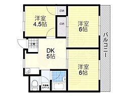 ピースフルハウス 3DKの間取図画像