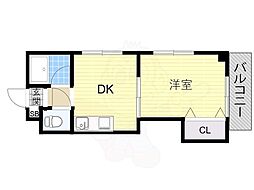 都部ハイツ 1DKの間取図画像