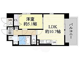 セリーゼウエスト 1LDKの間取図画像