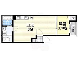 ポラリス摂津L 1LDKの間取図画像