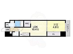 ビエラコート岸部中 1LDKの間取図画像