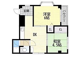 ハウス・アイ茨木 2DKの間取図画像