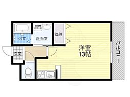 サンローゼ 1Kの間取図画像