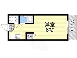 ホワイトハイツ春日 ワンルームの間取図画像