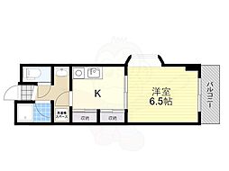 イースト・フィールド 1Kの間取図画像