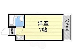 OMRESIDENCE茨木追手門前 1Kの間取図画像