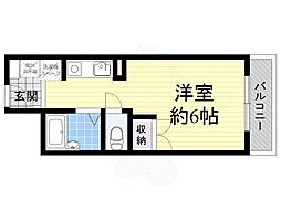 スチューデントパレス茨木 ワンルームの間取図画像
