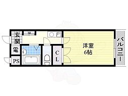 末広14番館 1Kの間取図画像
