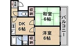シャトーヨシダ 2DKの間取図画像
