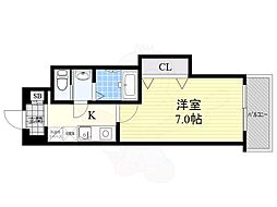 Luxe茨木2 1Kの間取図画像