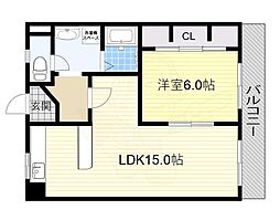 大神ハイツ 1LDKの間取図画像
