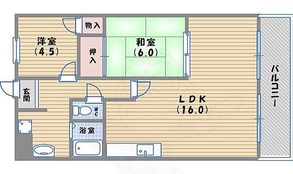 アーデンハウス菊谷 102｜兵庫県西宮市菊谷町(賃貸マンション2LDK・1階・62.72㎡)の写真 その2