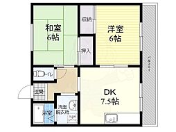甲陽マンション 2DKの間取図画像