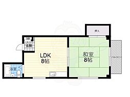 サニーハウスNo.1 1LDKの間取図画像