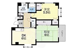 ソレイユK 2DKの間取図画像