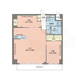 プレジオ西宮北口 2LDKの間取図画像