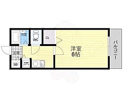リバーサイド仁川 1Kの間取図画像