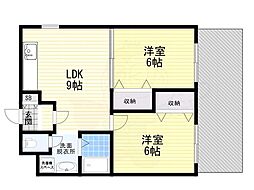 エスクイーナ西宮 2LDKの間取図画像