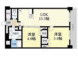 ブランシエスタ西宮 2LDKの間取図画像