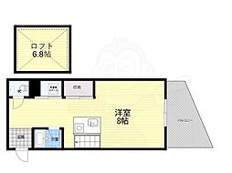 C4Koshieneast ワンルームの間取図画像