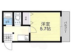 プチハウス仁川 ワンルームの間取図画像