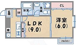 アストリア 1LDKの間取図画像